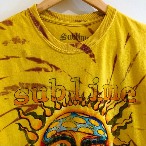 Sublime Short Sleeve Tie-Dye T-Shirt Flaming Sun Mushroom Long Beach Size Small. - Picture 7 of 12